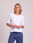 Wide Neck Elbow Slv Top