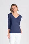 3/4 Sleeve V Neck Top