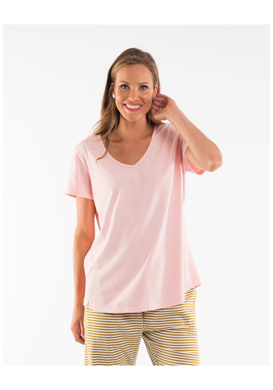 Rib V Neck Women's Tee