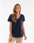 Rib V Neck Tee