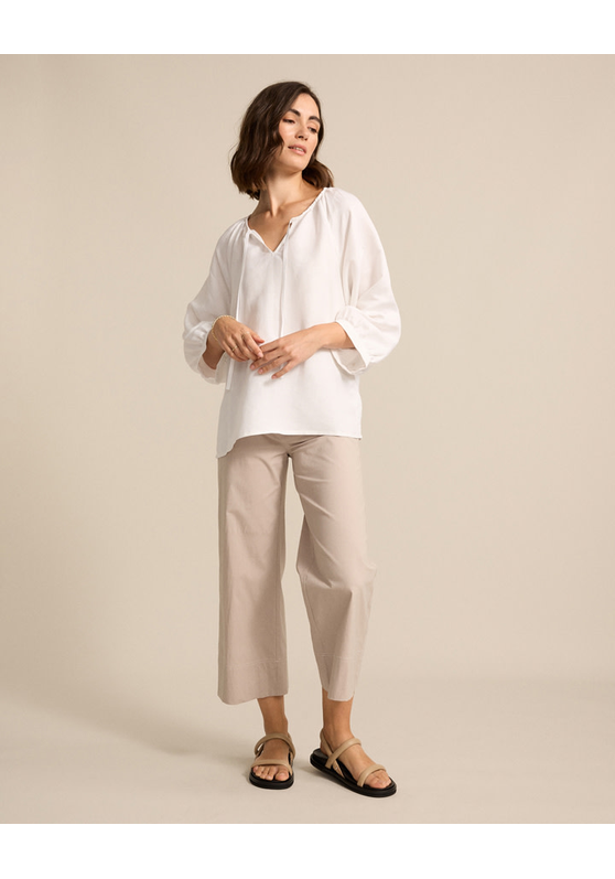 Raglan Slv Peasant Linen Top