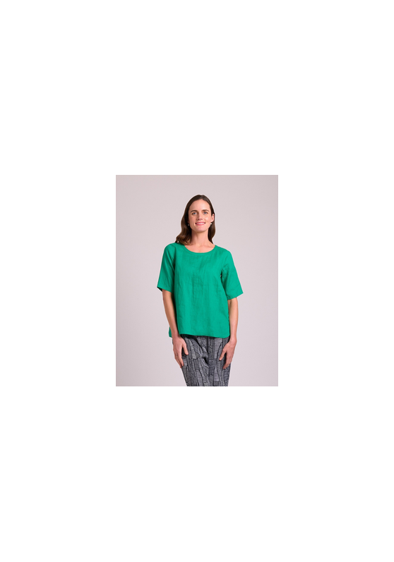 Easy Fit Pleat Back Linen Top