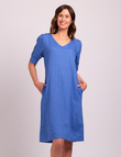 Puff Sleeve V Neck Dress