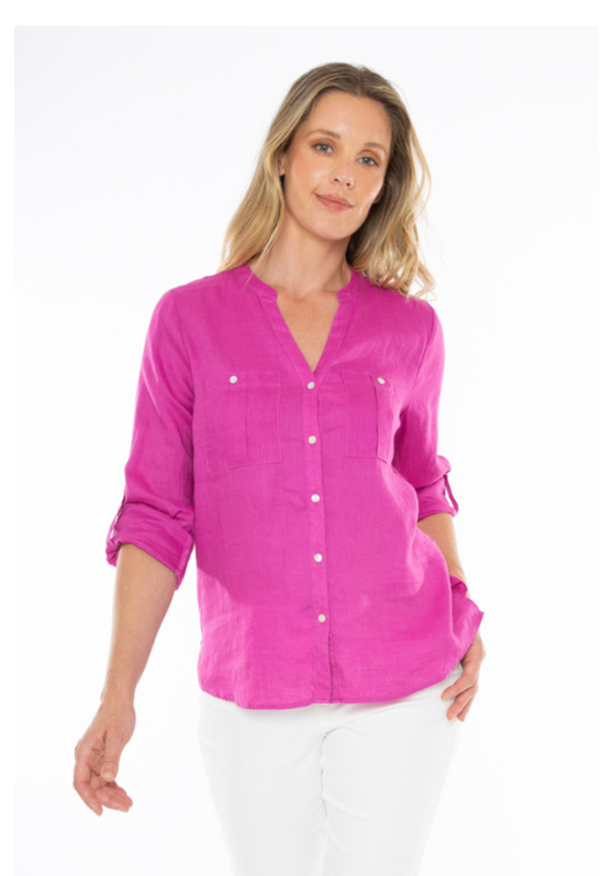 Two Pocket Women's Linen Shirt