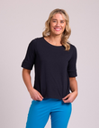 Wide Neck Elbow Slv Top